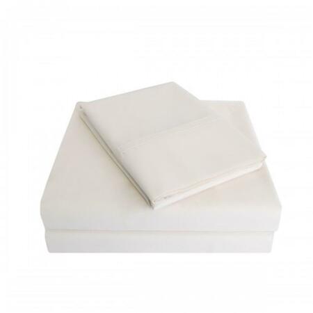 LUXOR TREASURES 300 King Sheet Set- Percale Solid Patterned - Ivory P300KGSH SLIV